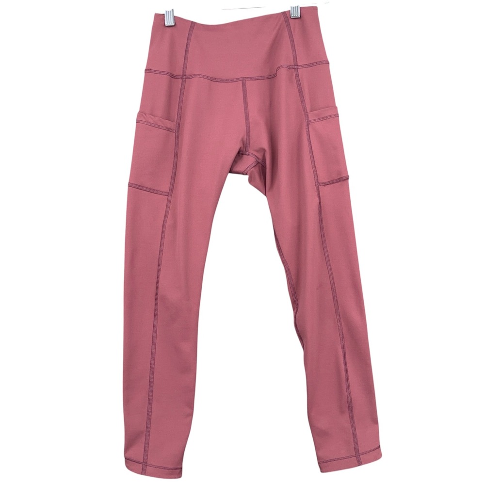 Layer 8 High Rise Athletic Leggings Womens S Polyester Spandex Mauve Pink